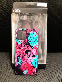 Луксозен силиконов гръб HYBRID LUXO PERFECT CASE за  Apple iPhone 12 mini 5.4 розови листа 